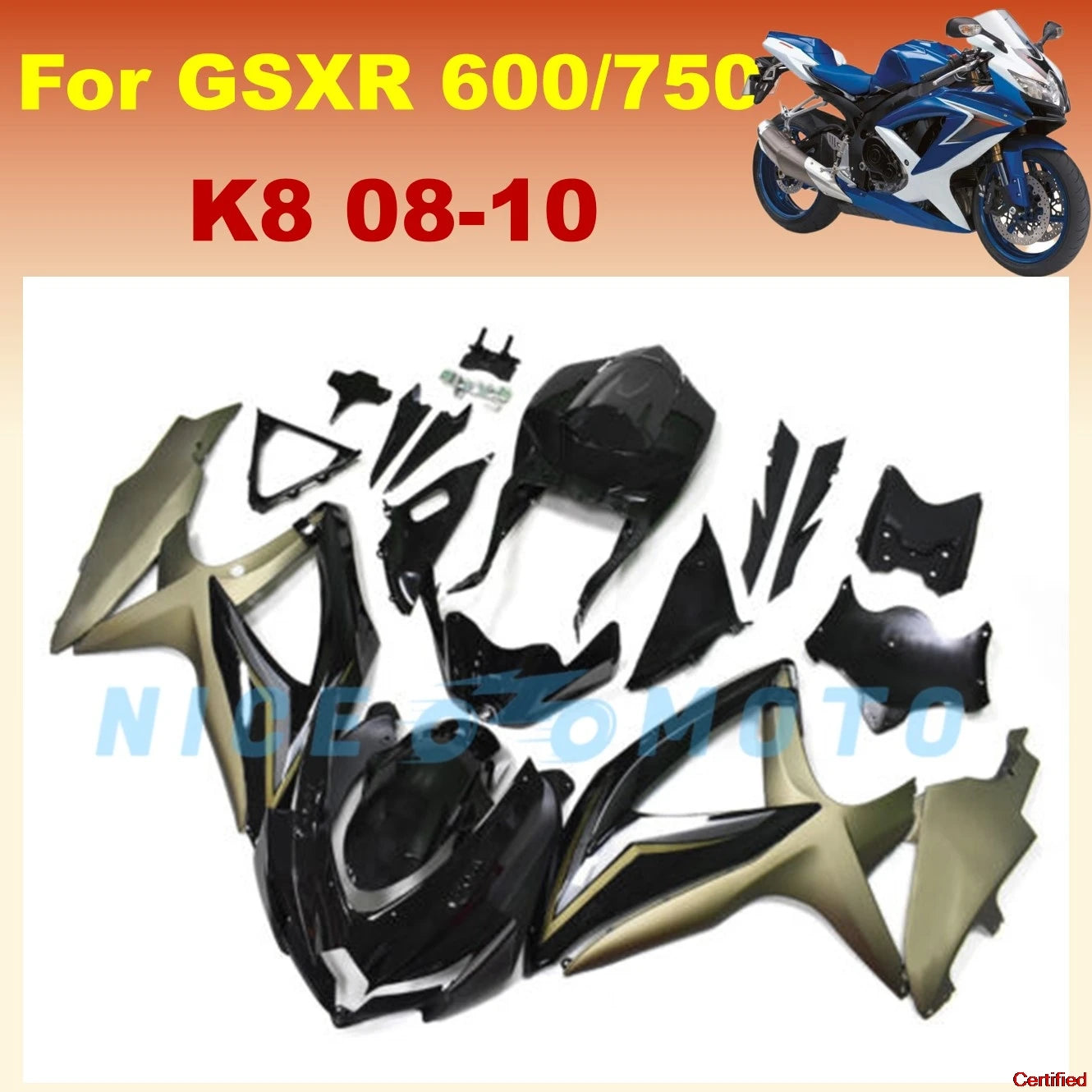 ABS Plastic Motorcycle Fairing Kits Fit For GSXR 600 750 K8  K9 2008 2009 2010 GSXR600 GSXR750 Panel Kit