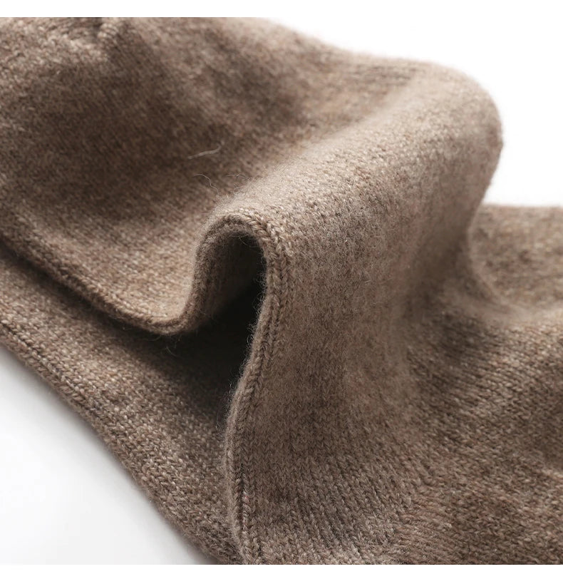 100% Cashmere Socks Women's Knitted Long Tube Socks High Elasticity Warm Straight Tube Socks Autumn Winter Mid Tube Sock