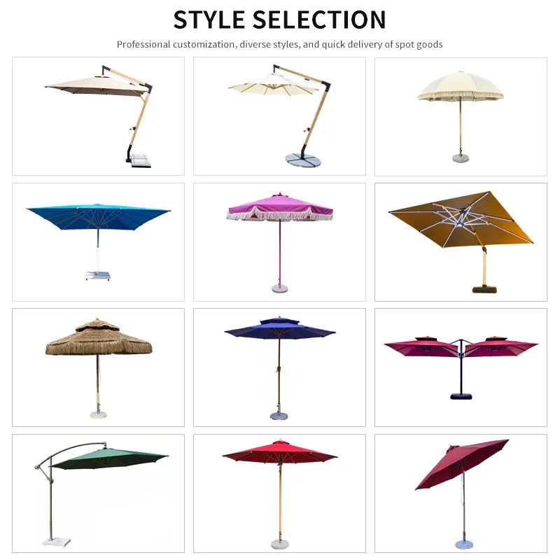 Luxury Custom Wooden Patio Umbrella Aluminum Frame Backyard Garden Sunshade for Outdoor Beach Hotel & Park Use