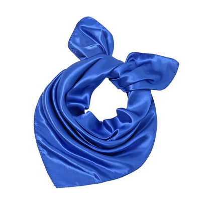 60x60cm Solid Colors Neckerchief Scarf For Women Silk Satin Headband Hair Scarves Female Square Shawls Head Scarfs
