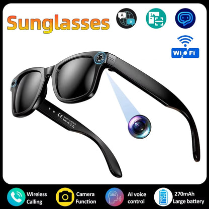8MP HD Camera Smart Glasses Color-Changing AI Real-time Translation BT Call Music Play Photo Video Record Sunglasses Men Women