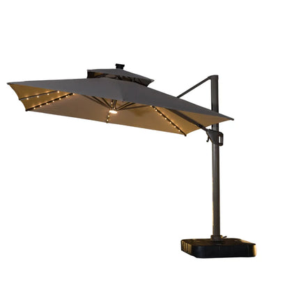 Led Big Size Umbrella Parasol Metal 3M Dia Solar Panel Patio Restaurant Umbrella Outdoor Garden Nature Wholesale Beach Umbrellas