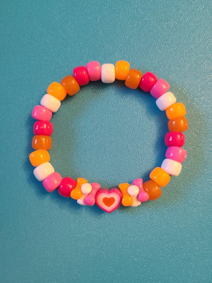 Rainbow Kandi Pride Bracelet Handmade Beaded Stretch Bracelet For Festival & Party