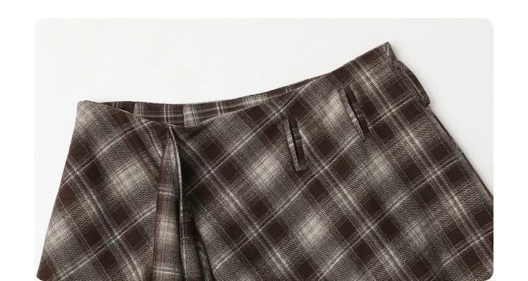 CHIC VEN Women Skirts A Line Retro Loose High Waist Irregular Color Plaid Frosted Half Body Long Ladies Skirt Autumn Winter 2026
