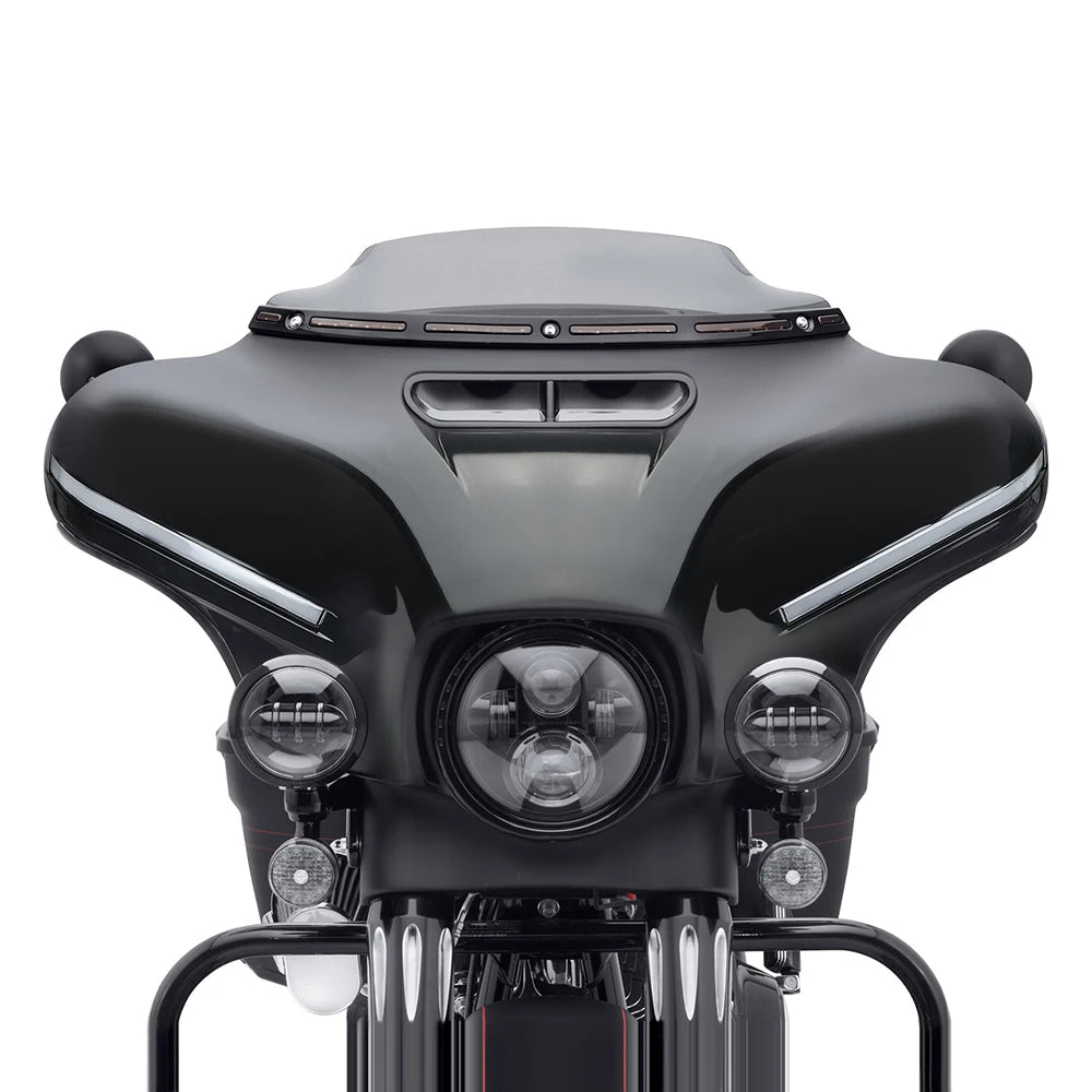 For Street Glide Electra Glide 2014-2024 Front Headlight Fairing with DRL Turn Signal Front Batwing Outer Fairing Accessories