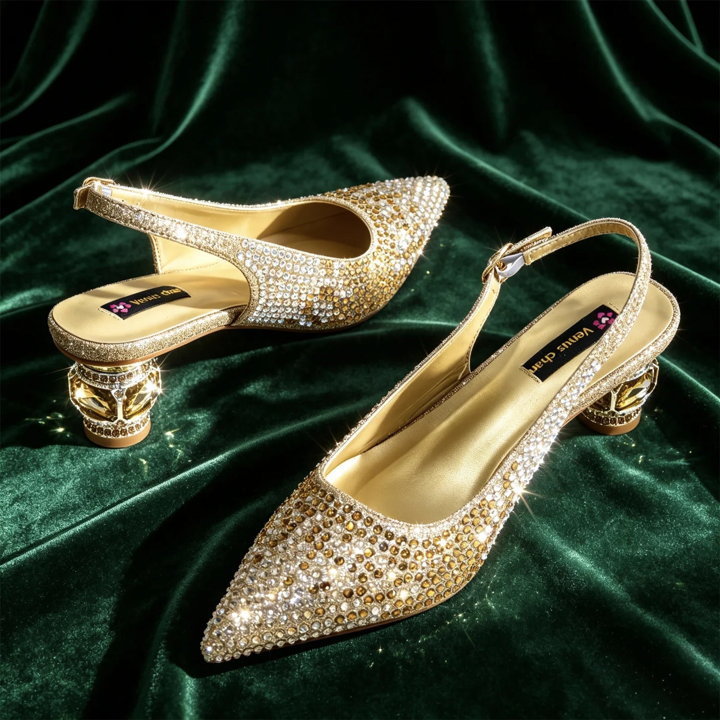 Hot Fuchsia Full Rhinestone Slingback Heels Matching Clutch Bag Set Women Luxury Crystal Pointed Shoes for Wedding Evening Party