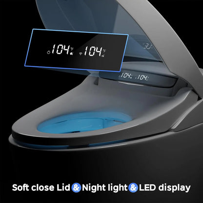 Smart Toilet with Bidet Built in, Elongated Tankless Toilet with Heated Bidet Seat, Warm Water & Air Dryer,LED, Customized