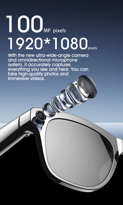 1080 AI Smart Glasses GPT 100mp Multifunctional HD Camera Chat Bluetooth Call Voice Music Assistant AI Translation Smart Glasses