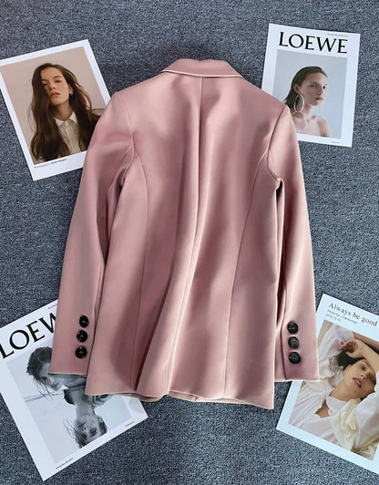 Elegant Office Lady Blazers for Women 2025 Fashion Long Sleeve Single Button Blazer Coats Female Top Suit Jackets Outerwears
