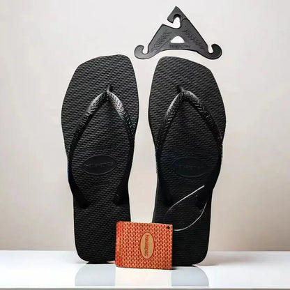 2025 Summer New Women's Square Toe Rubber Flip Flops Luxury Casual Outdoor Beach Sandals Size 35-42 Women's Shoes