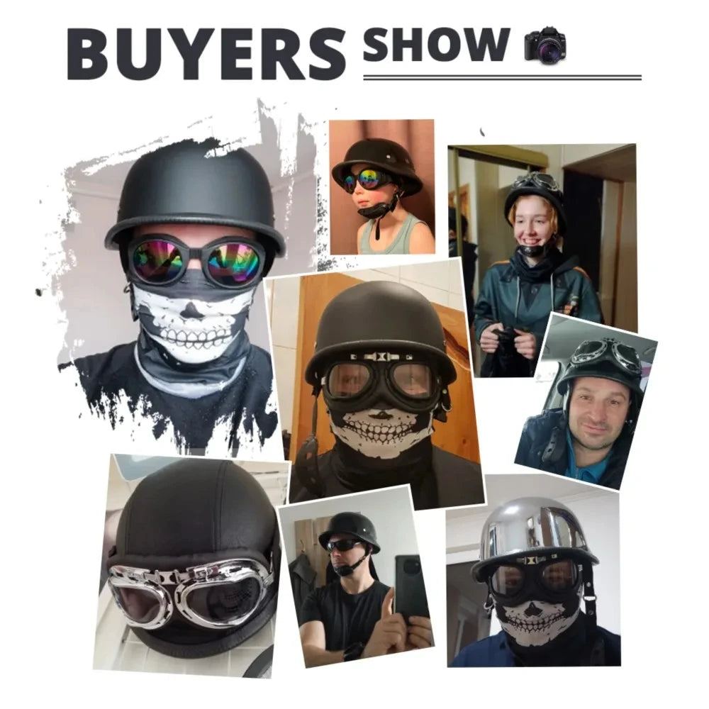 Motorcycle Helmet Fashion Capacete De Moto Retro Casco Moto German Vintage Moto Helmet DOT Certification Half Helmet Men Women
