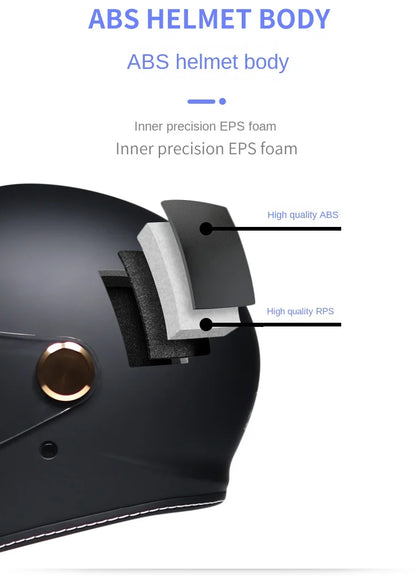 Dot-approved, motorcycle full-cover vintage helmet, Cafe cruiser helmet, PC lenses, suede lining