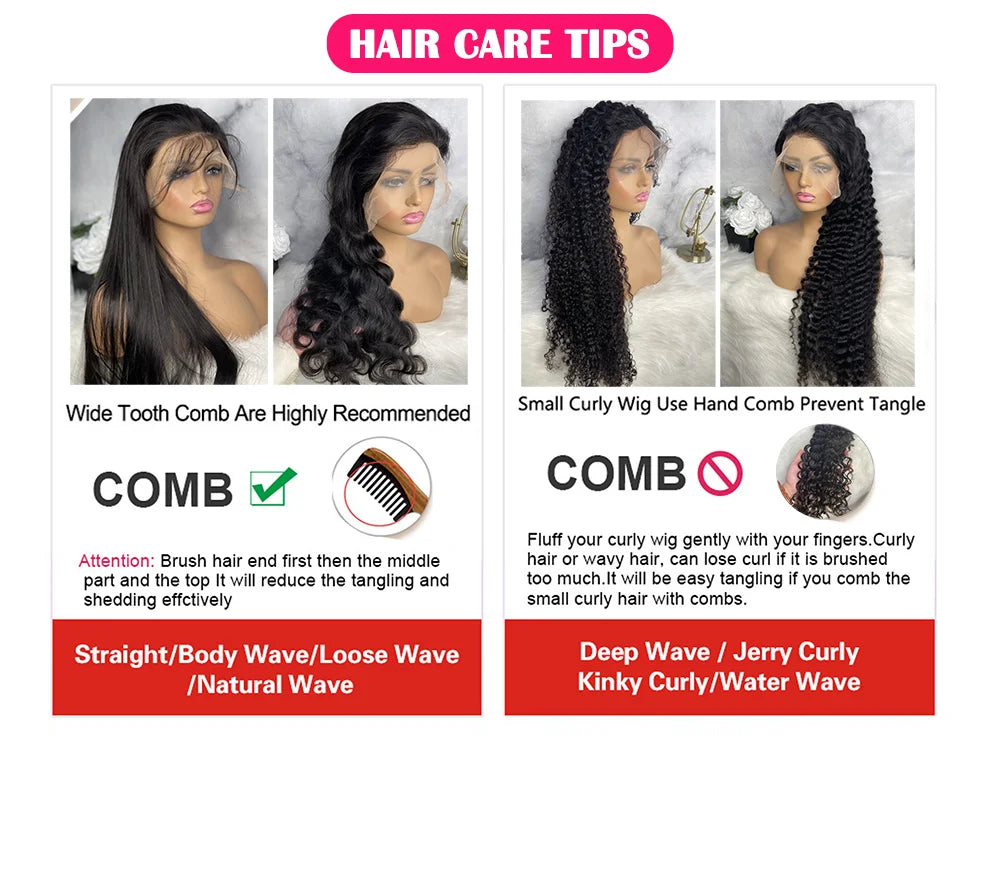 250 Density Body Wave 13x6 HD Transparent Lace Front Human Hair Wig 13x4 Lace Frontal Wigs 30 40 Inch 360 Pre Plucked Lace Wig