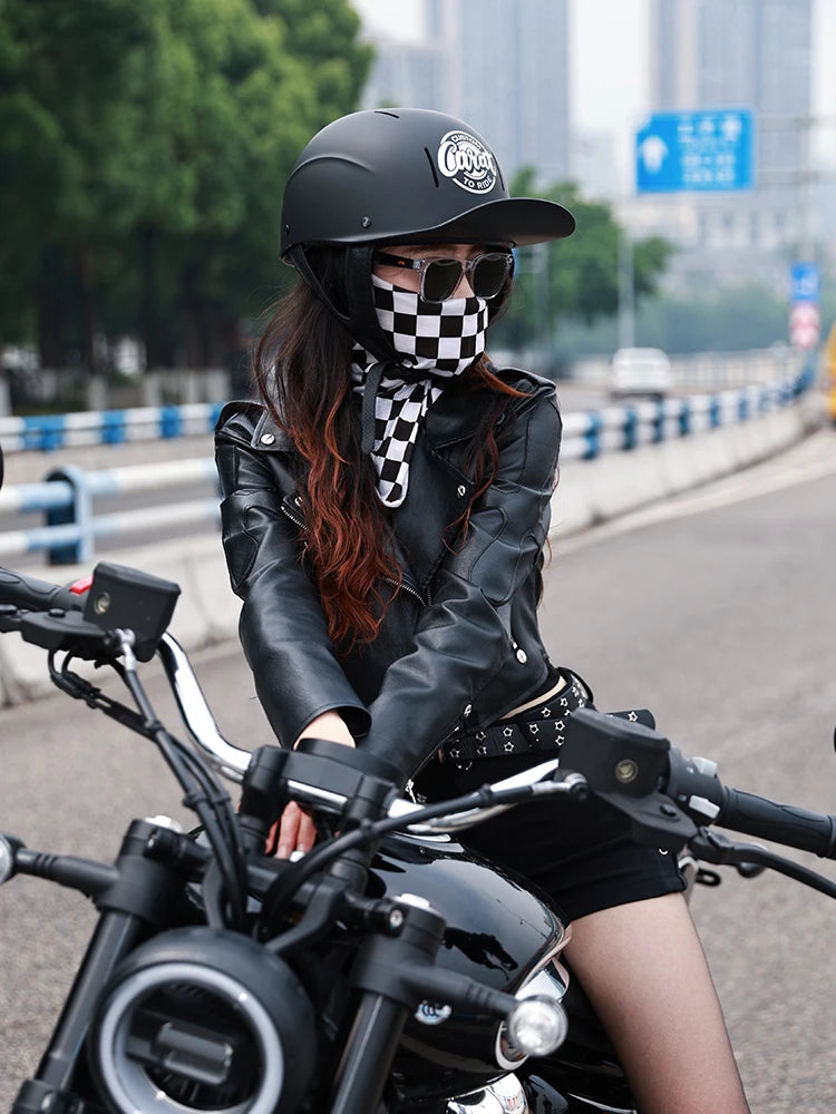 Summer breathable retro cruise motorcycle helmet for men and women electric motorcycle half helmet day American pedal scoop helm