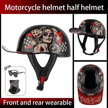 Summer breathable retro cruise motorcycle helmet for men and women electric motorcycle half helmet day American pedal scoop helm