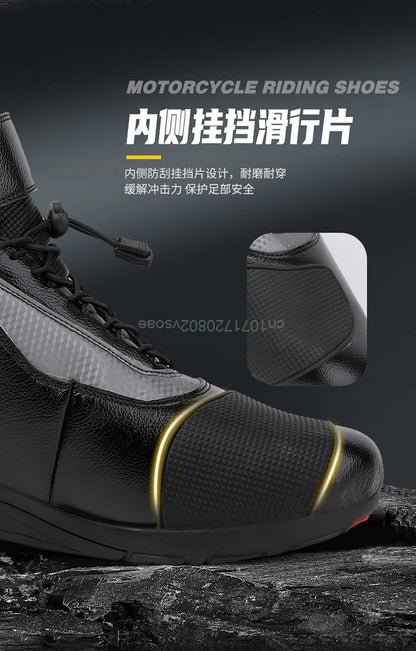 Motorcycle Riding Boots Men Women Knight Outdoor Waterproof Sneakers Shoes Off-road Professional Leisure Protective Riding Boots