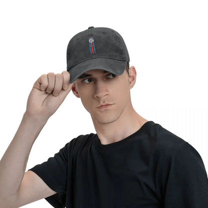 Washed Men's Baseball Cap Racing Team Trucker Snapback Caps Dad Hat Martini Racing Golf Hats