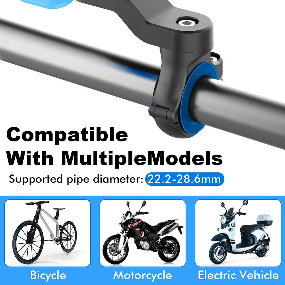 Motorcycle Phone Holder 360° Rotatable Bike Phone Support Anti-Shock Outdoor Riding Navigation Phone Bracket Cycling Accessories