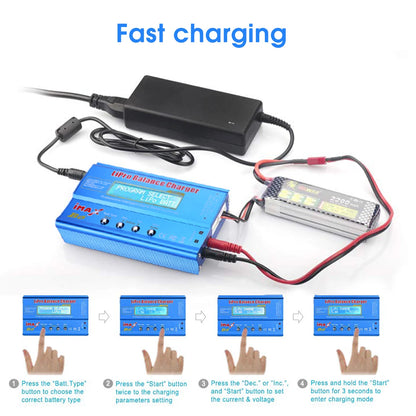 iMAX B6 80W Battery Charger For Lipo NiMh Li-ion Ni-Cd Digital Lipro Balance Charger Discharger AC Power 15V 6A Adapter Rc Car