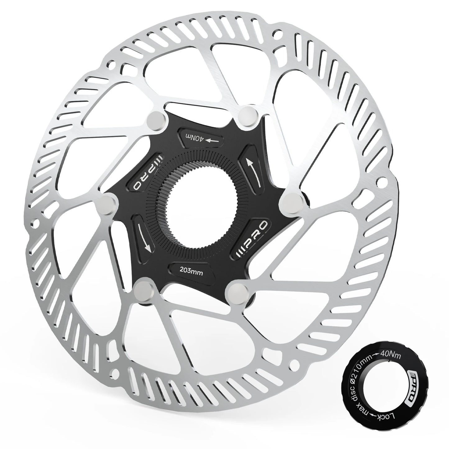 IIIPRO Bike Brake Floating Rotor 140/160/180/203mm Center Lock Brake Disc Ultralight High Strength abstract heat Disc Bike Part