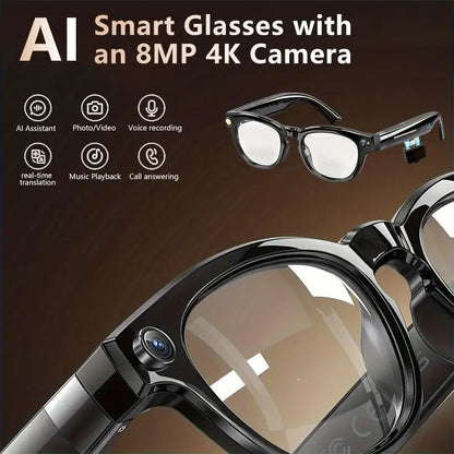 Smart Glasses Real-Time Translation Powered AI Chat Assistant, 8MP Camera 1080P Video Dual Mics Speakers photochromic lenses