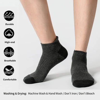 AOTOLK 6/12 Pairs Cotton Man and Women Socks Sports Solid Color Male's Short Sock Cycling Breathable Ankle Summer Running Socks