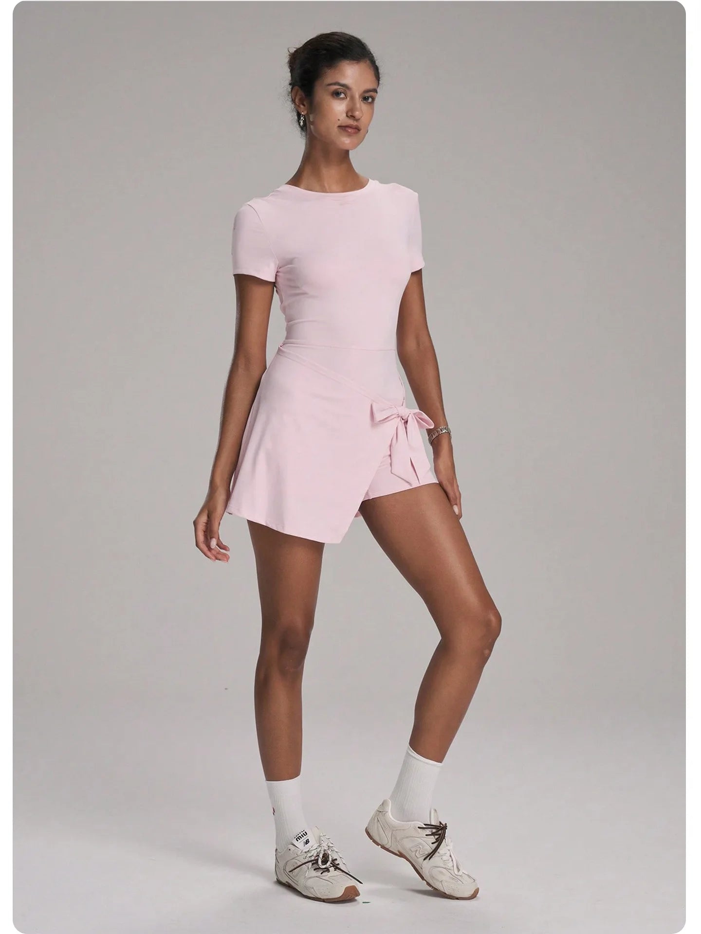 FUBEIKE New Fake Two-Piece Anti-Exposure Tight-Fitting Sports Dress Slimming Strap Casual Fitness Back Yoga Tennis Dress