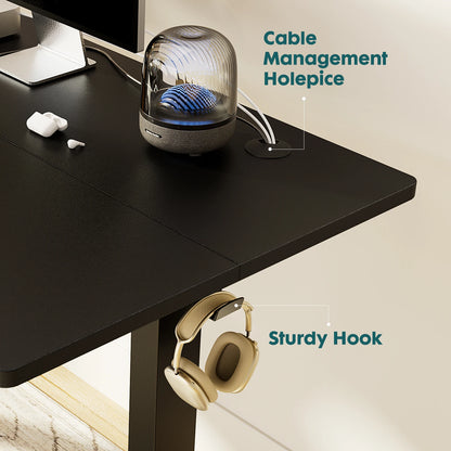 JHK Electric Adjustable Height Standing Computer Desk Ergonomic Sit Stand Up Down Computer Table Workstation For Home Office