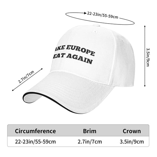 Make Europe Great Again Baseball Cap  Women Men Print Trucker Hat Summer Casual Outdoor Gym Sun Visor Baseball Caps