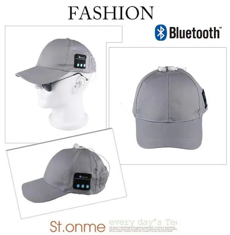 Outdoor Sports Baseball Cap with Visor Wireless Bluetooth Hands-free Music Headphone Hat