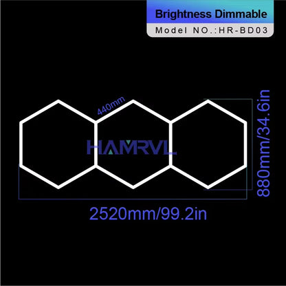 Hexagon Dimmable LED Ceiling Light Modern Honeycomb Panel with 3-Level Dimming 100%/50%/20% for Living Room Bedroom Salon Garage