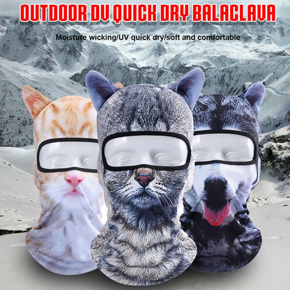 3D Animal Balaclava Bicycle Cycling Ski Hats Party Cat Dog Full Face Mask Funny Neck Gaiter Windproof Soft Animal with Ears Hats
