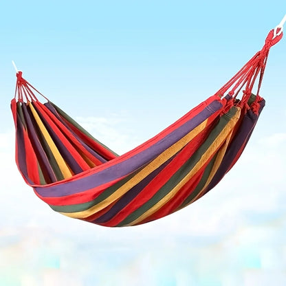 Outdoor Camping Essential 1 Portable Woven Canvas Hammock with Storage Bag Anti Rollover Indoor Outdoor for Patio Garden Camping