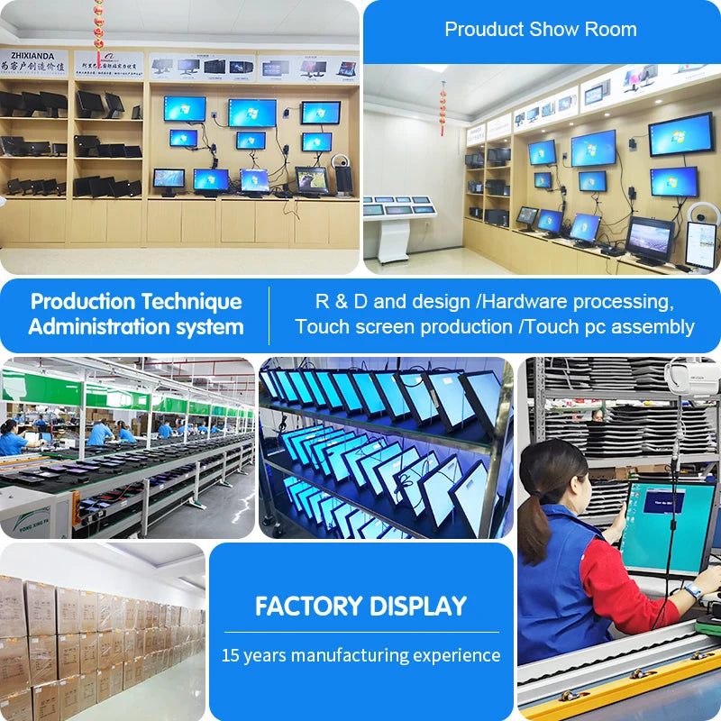 17 Inch Flat True Capacitive Touch Screen Monitor Waterproof Wall Mount Metal Case Industrial Square Display With VGA HDMI USB