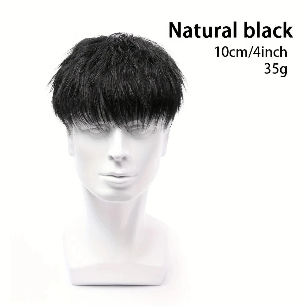 Men's Human Hair Wig Natural Look Baldness Hairpiece For Hair Loss Going Bald Compatible with All Hair Replacement