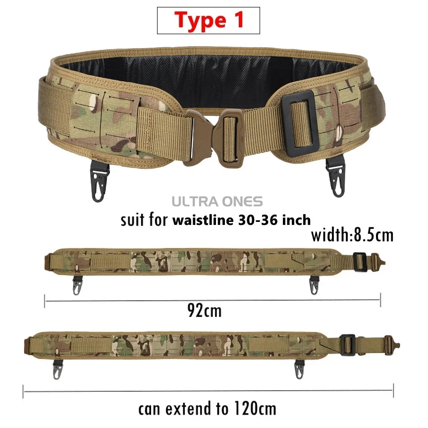 Tactical Padded Belt Airsoft CS Combat Molle Airsoft Belts Duty Paintball Waist Belt War Game Hunting Accessories
