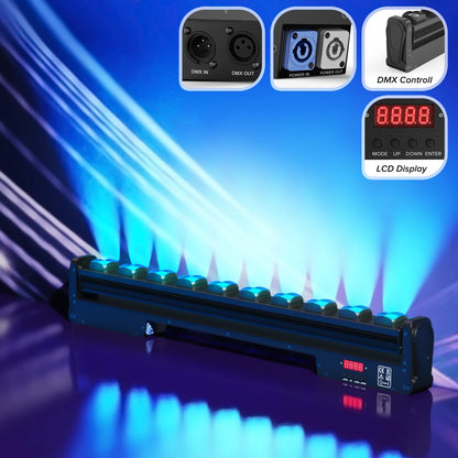 U'King 2Pcs 250W RGBW Wall Washer Light 10X25W LED Rotatable Dot Beam Moving Head Stage Lights For Party KTV Club Bar Wedding DJ