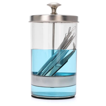 Barber Disinfectant Jar Comb Sterilization Tank Glass Disinfecting Canister Nail Tool Hairdresser Supplie Salon Sterilize Bottle