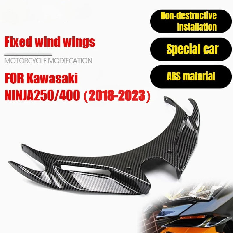 For Ninja 400 Front Wing for Ninja250 NINJA400 2018-2023 Wing Fairing Aerodynamic Winglets Mouth Shell Cover Protection Guards