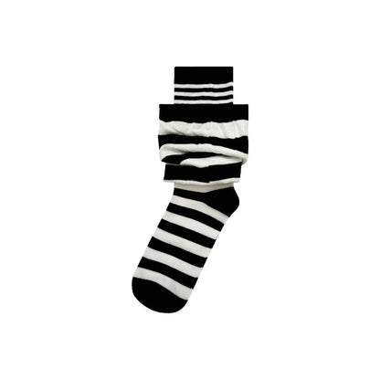 New Athletic Crew Dress Autumn Winter Sock Women Striped Versatile Pile Ankela Vertical Striped mid-calf New Trendy B8W167