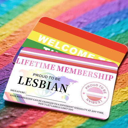 Gay Pride Lifetime Membership Cards Decorative PVC Non Sticker High End Golden Rainbow, PVC Material for LGBT Community Gift