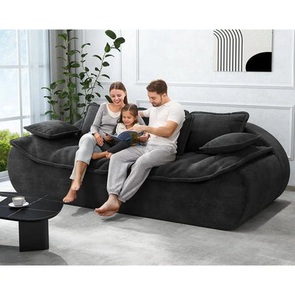 3-Seater Sectional Sofa with Chaise, 89 Comfortable Loveseat, Ideal for Small Spaces, Memory Foam Living Room Furniture