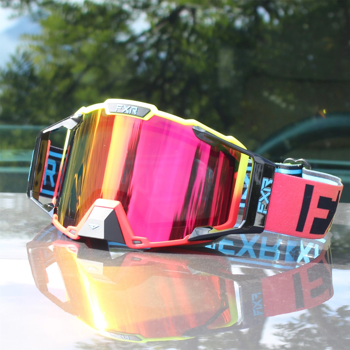 FXR Motorcycle Glasses Double Layer Anti Fog Lens Motocross Goggles Dirt Bike ATV Ski Goggles Moto Outdoor Cycling Sunglasses