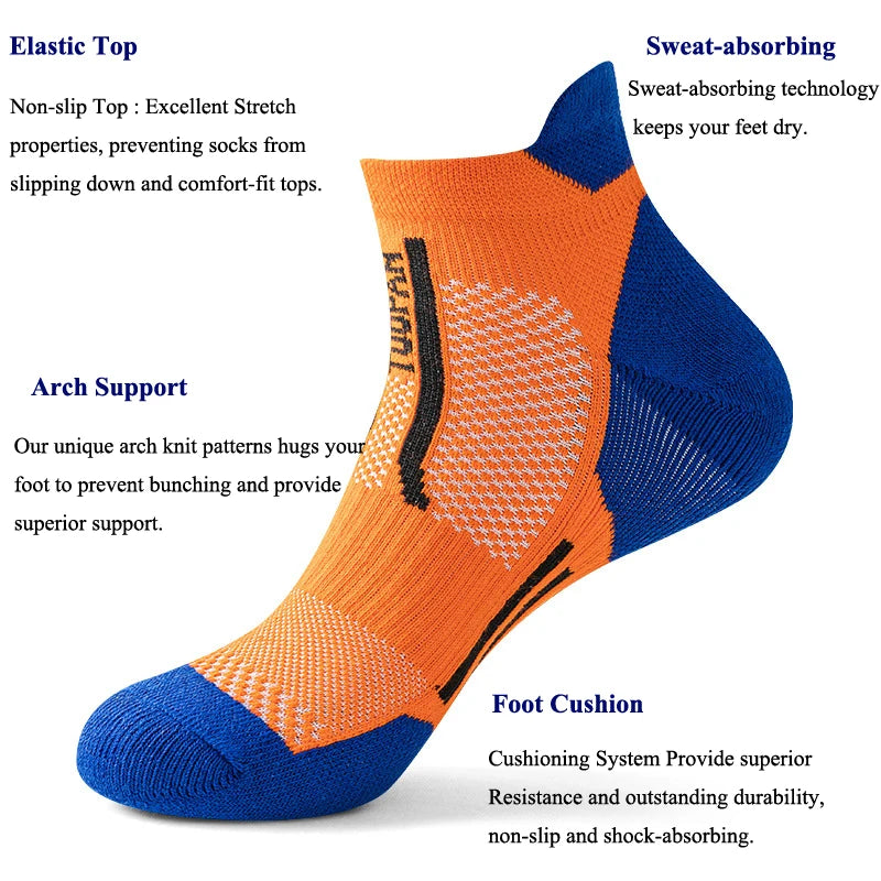 2023 New Men Sports Socks Professional Outdoor Basketball Cushion Terry Towel Bottom Non-Slip Running Breathable Socks