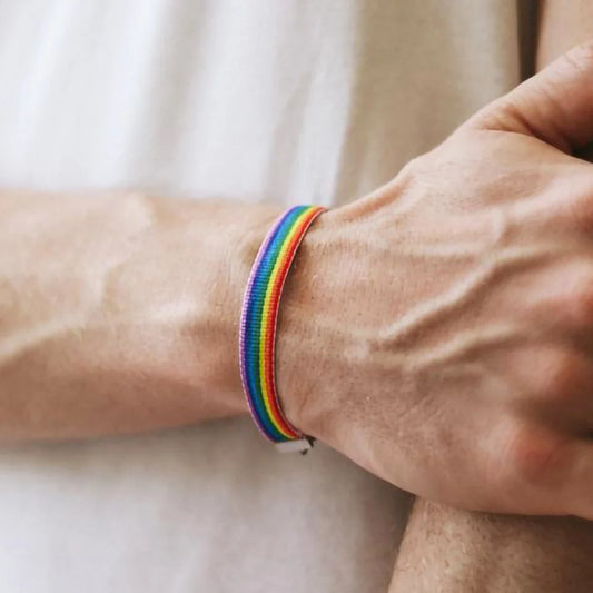 2pcs Rainbow Pride Bracelet Wristband Rope Woven Friendship For Men Lgbtq Cause Support Parties Unisex Trendy