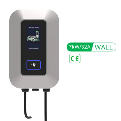 32A EV Charging Station 7KW 1Phase Electric Vehicle Charger Type2 EVSE Wallbox IEC62196-2 EV Charge Type 2 with 5M Cable