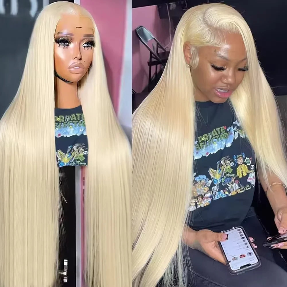 30 36 Inch 13x6 Bone Straight 613 Hd Honey Blonde Lace Front Human Hair Wigs Brazilian 13x4 Color Lace Frontal Wigs For Women
