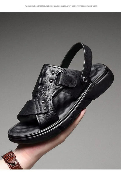Men's Big Size Sandals Summer Classic Roman Slippers Comfortable Beach Outdoor Walking Shoes  Breathable Casual Slides