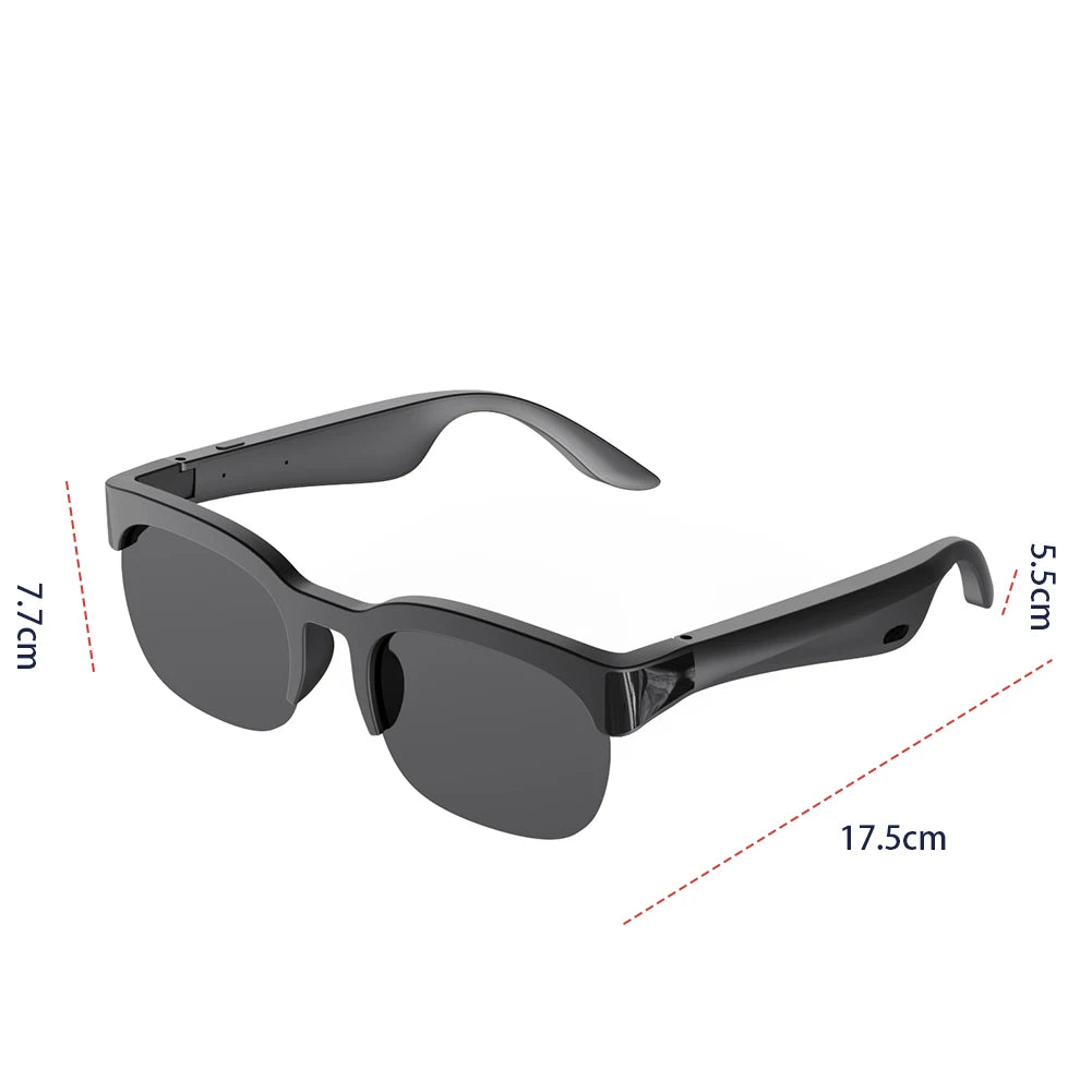 Smart Glasses AI Translator Hands-Free Music & Calls BT Sunglasses UV Protection Outdoor Sports Headphones for Men Women