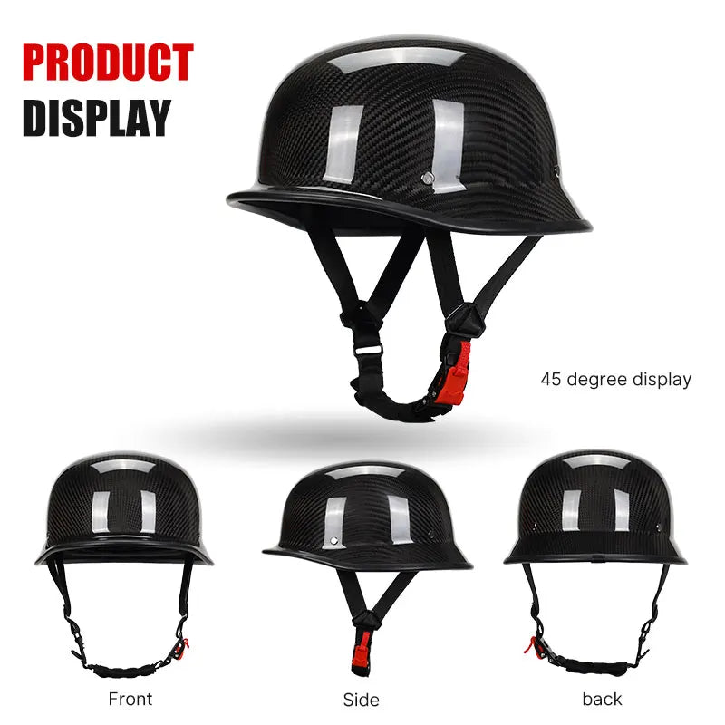 Newest Trend Motocycle Helmets Carbon Fiber Half Face Helmet Ultra Lightweight Carbon Shell Safety Cap DOT Approved 1/2 Helmet